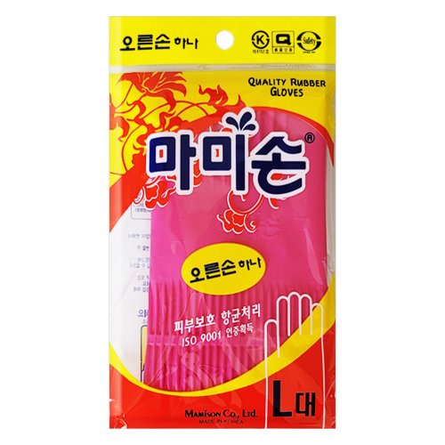 마미손 주방용 오른손 고무장갑 오른손만하나 (핑크) 1개입