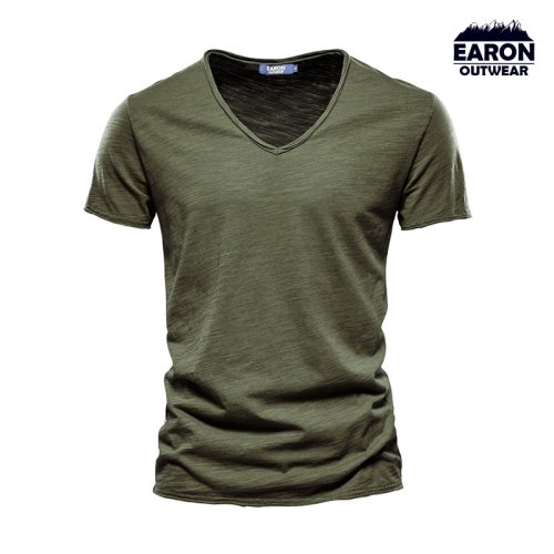 [EARON] 브이넥 링클 반팔 티셔츠