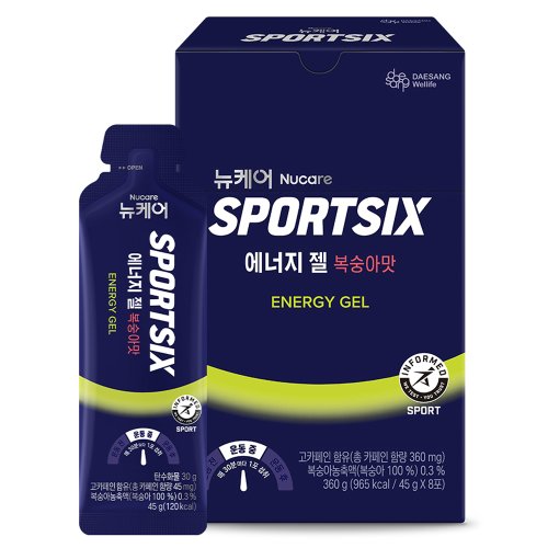 뉴케어스포식스 정품 에너지 젤 복숭아맛, 8회분, 1개