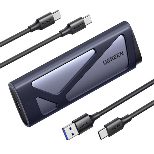 UGREEN 유그린 10Gbps M.2 NVMe SATA SSD 외장하드 케이스 USB 3.2 Gen2 인클로저 | 알루미늄 방열 |8TB 지원|써멀패드 포함|케이블 두개 동봉, 1개, CM767