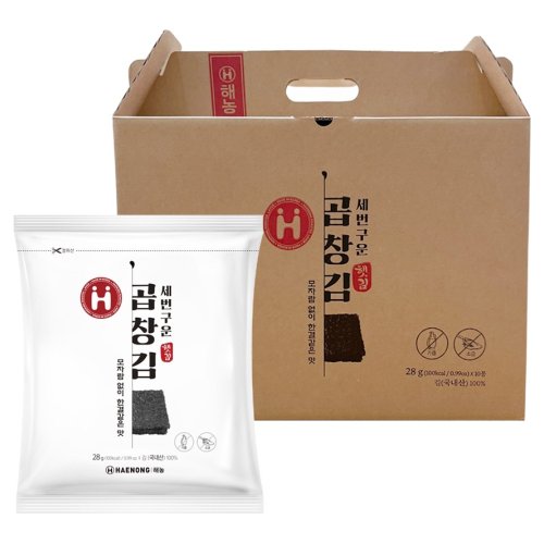해농 세번구운 곱창김 선물세트 28g x 10p, 1세트